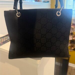 Gucci Black Bamboo Bag